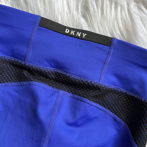 DKNY Mesh Panel Cropped Legging, Blue/Black, XS - Picture 4 of 5